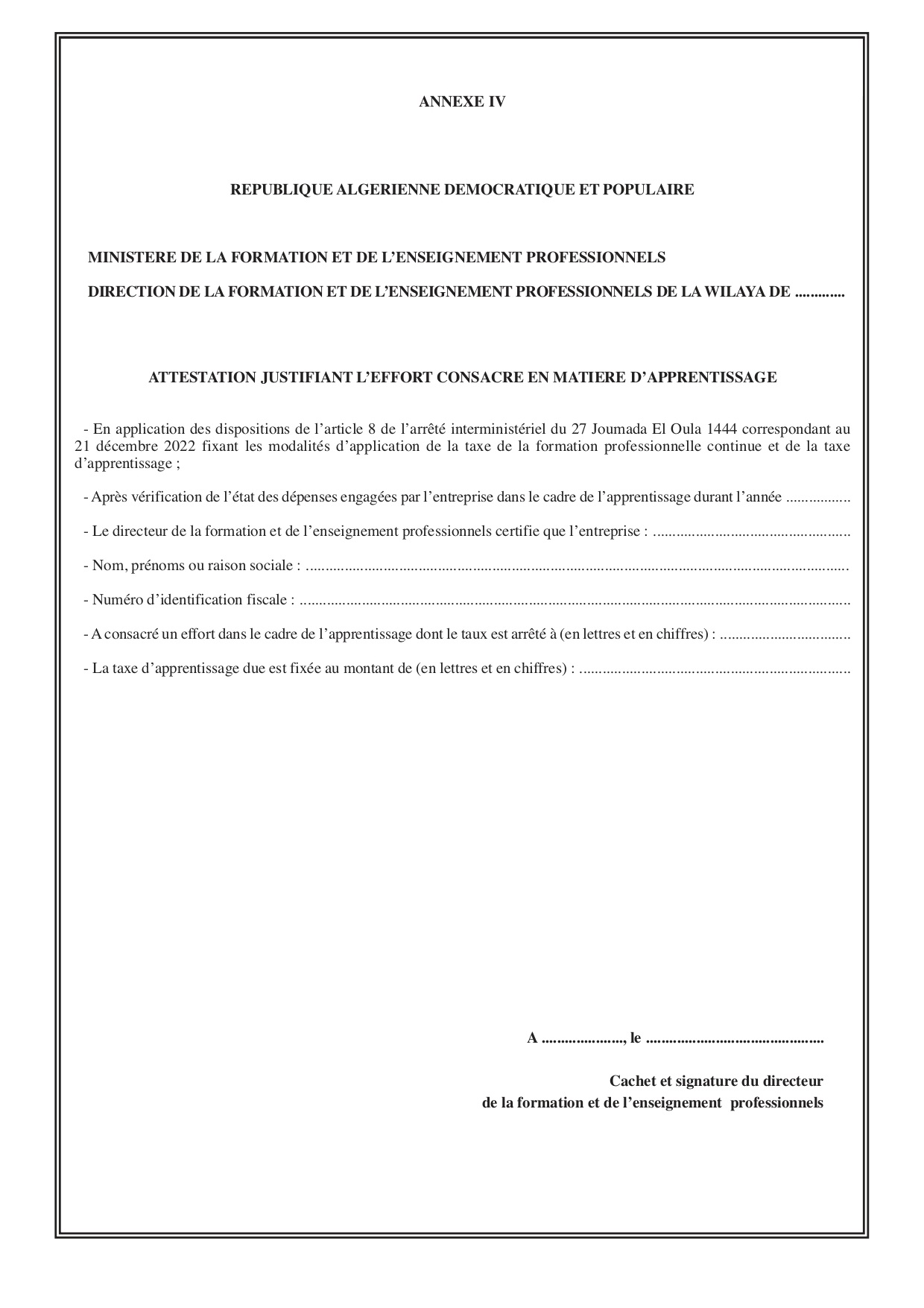 Taxe de Formation Professionnelle Continue et Taxe d'Apprentissage